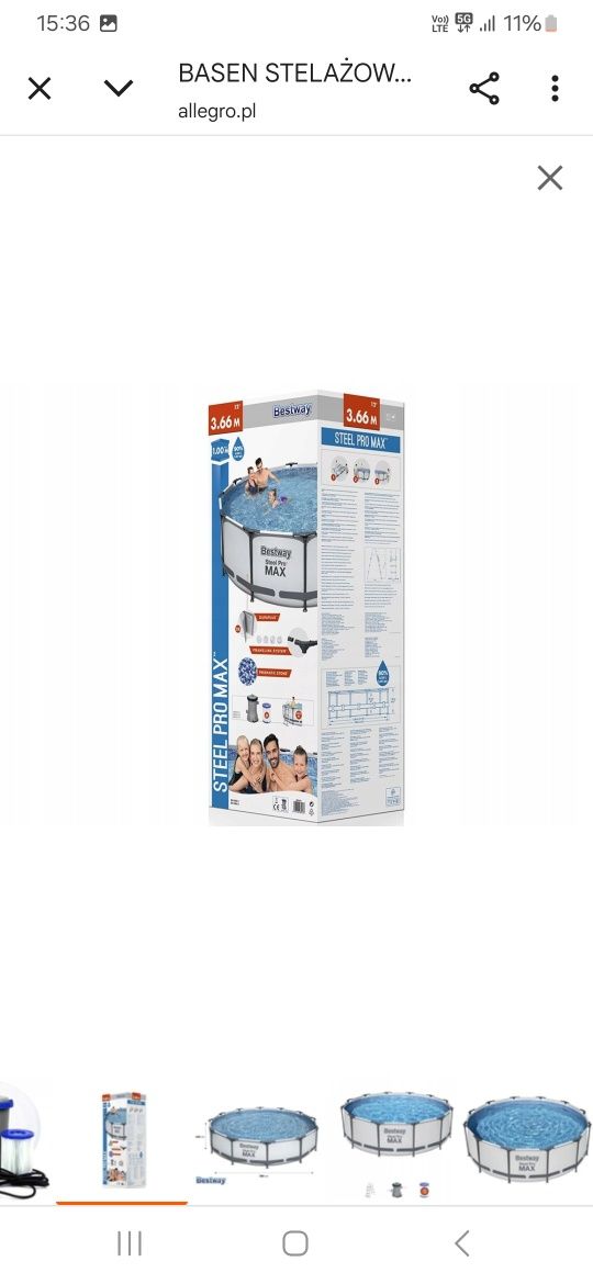 Basen stelażowy Bestway 366x100