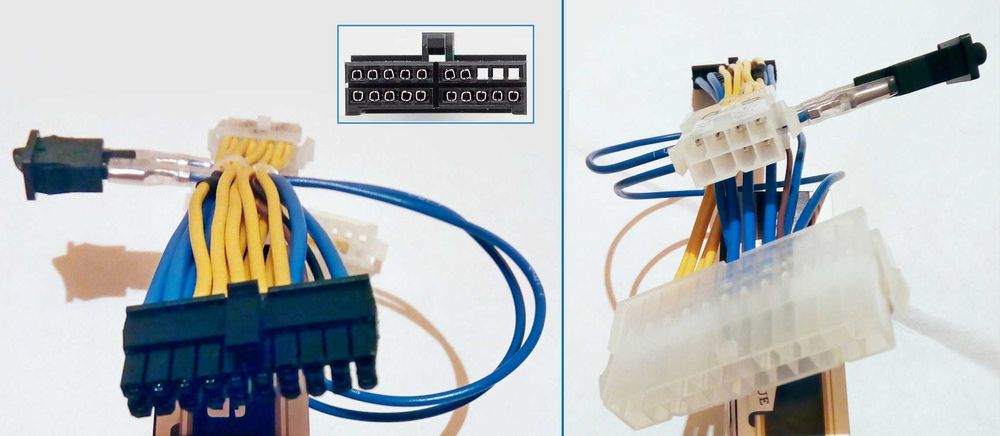 Перехідник / адаптер для плат Fujitsu 20 рin на БЖ ATX 24 pin