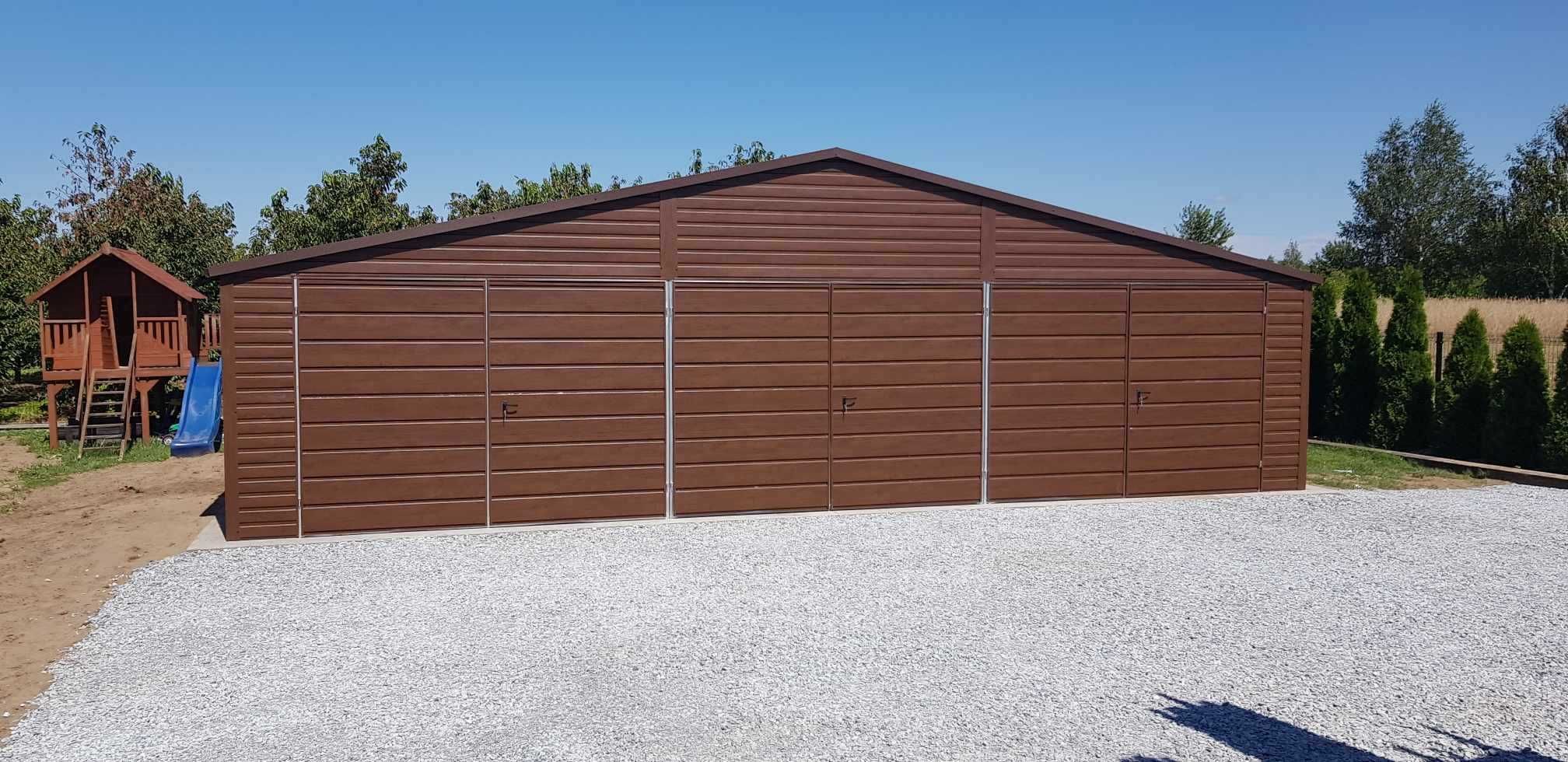 Garaż 3-stanowiskowy Drewnopodobny 9x6 Premium  Solidna Konstrukcja