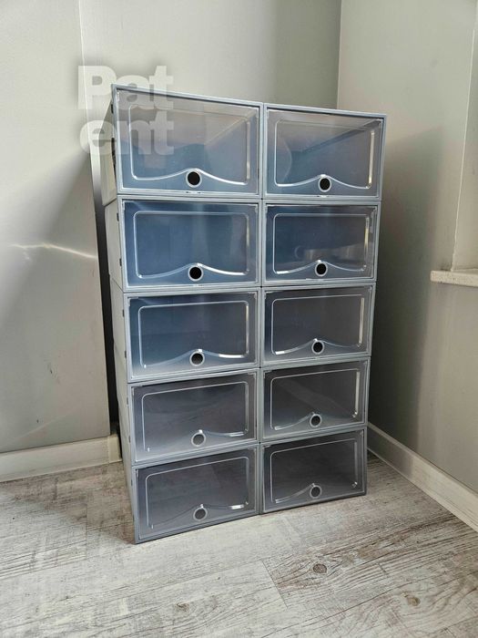 Organizery 10 sztuk pudełka do przechowywania szare dom modułowe