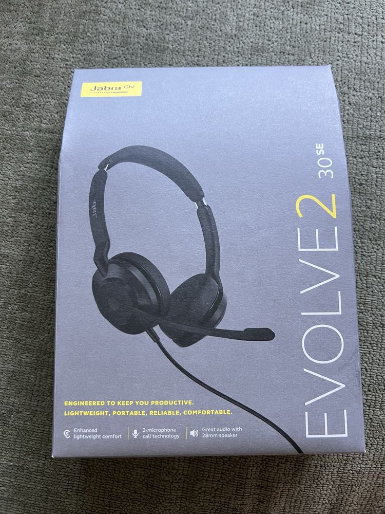 Słuchawki nauszne JABRA Evolve2 30 SE nowe biurowe