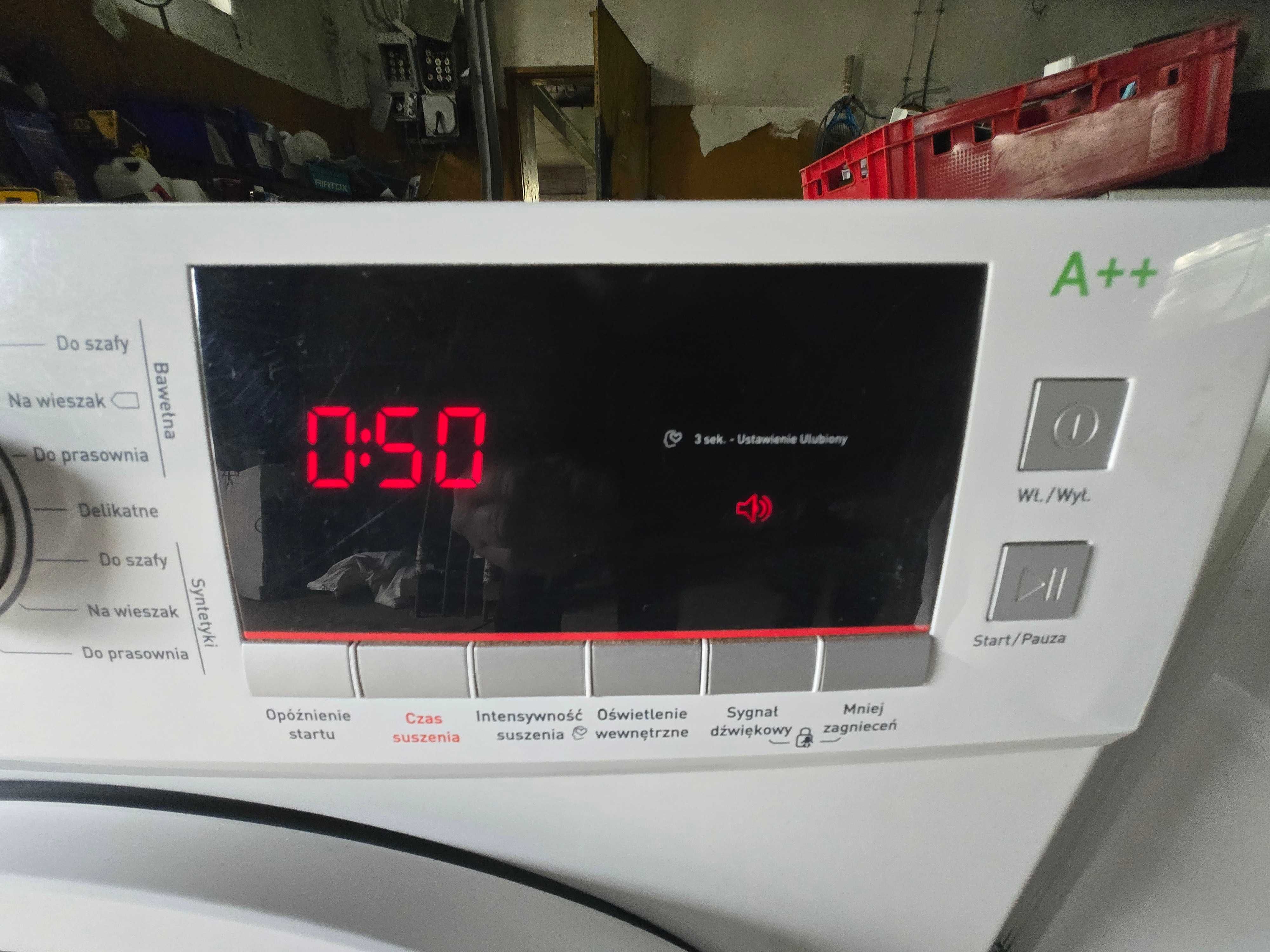 Suszarka Amica z pompą ciepła.8kg.A 3+.LCD.PL.Super stan.Gwar.