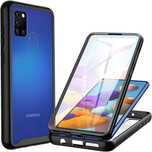 CENHUFO etui 360 do Samsung Galaxy A21s pancerne bezbarwno czarne