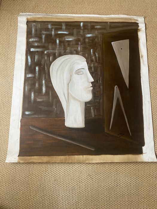 Pintura a óleo assinada em tela,novo