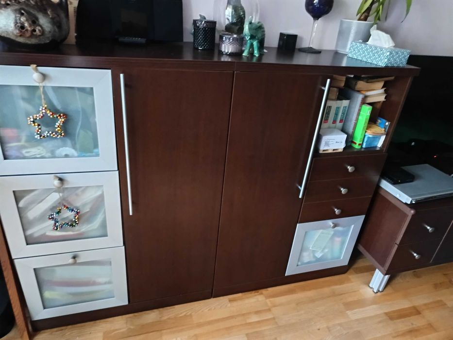 meble do pokoju ciemny brąz 4 elementy