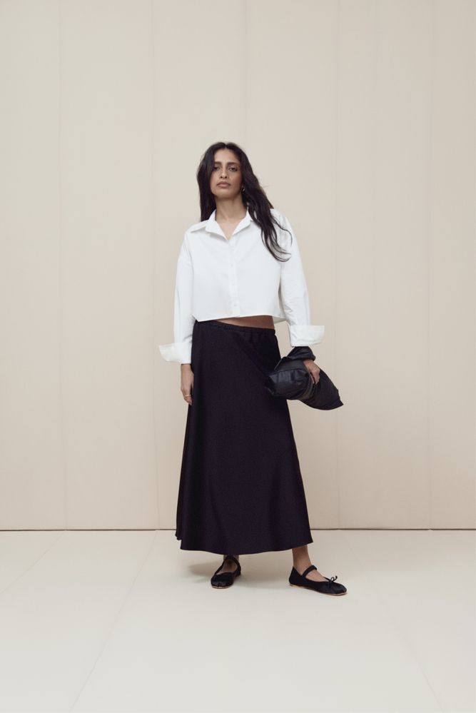 Сатинова спідниця довжини міді Favorite Style