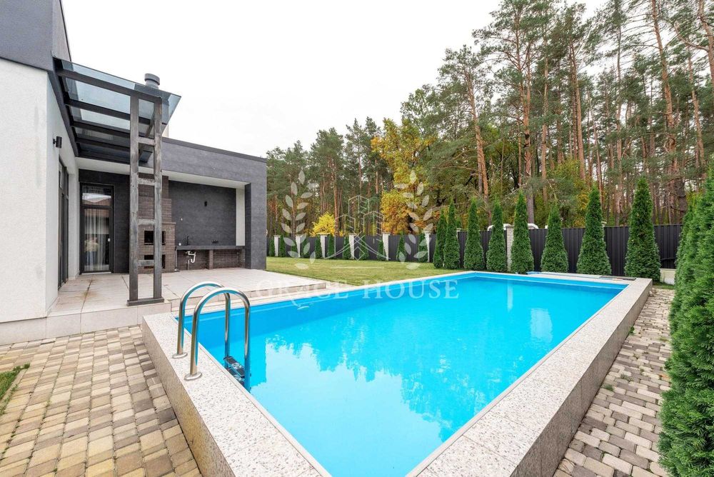 Продажа нового дома (190м2) у леса с бассейном, Пуща-Водица, Горенка