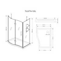 Durasan Kabina prysznicowa Tulip N-120 lewa z brodzikiem