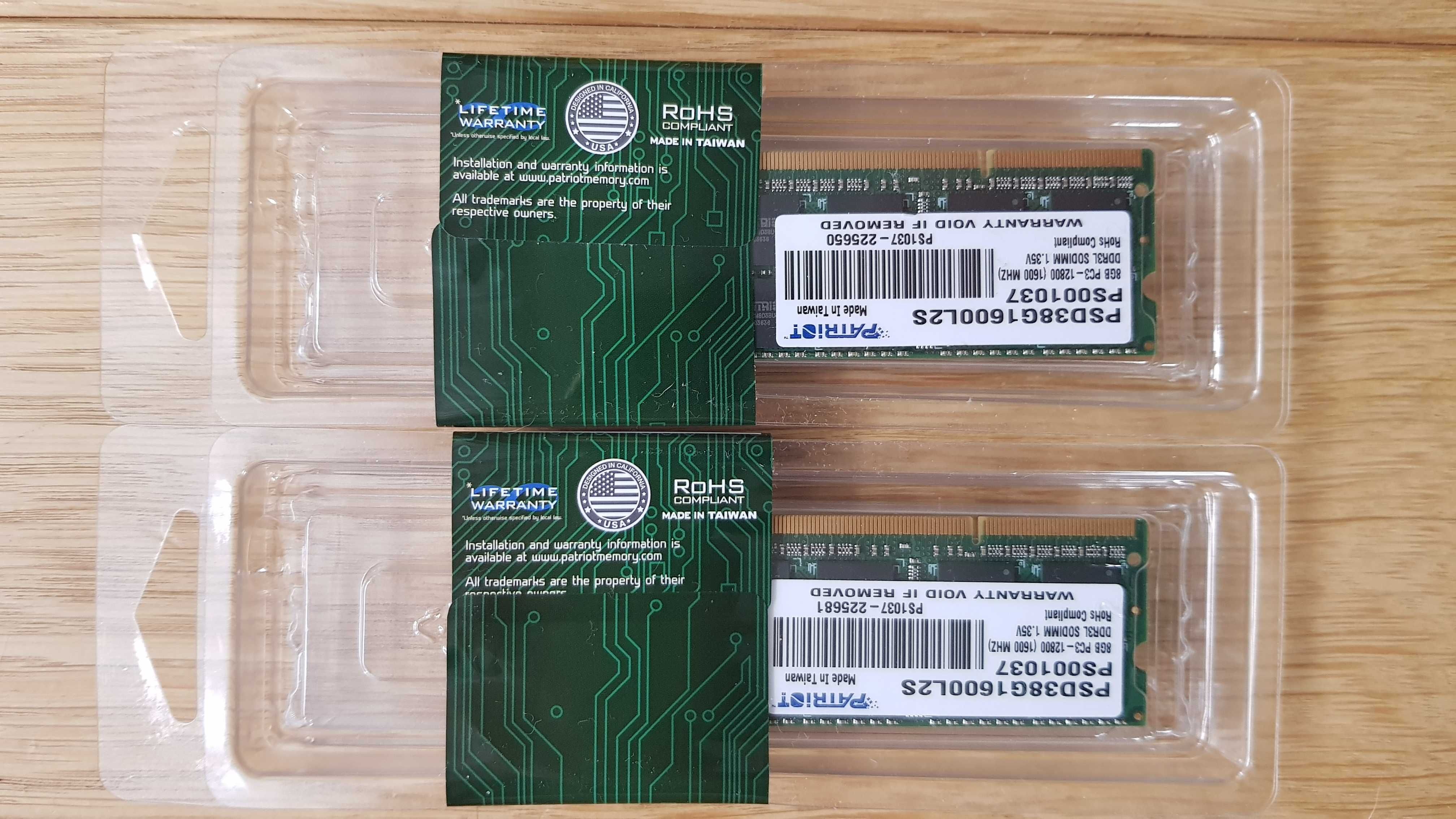 Nowe z gwar. pamięć RAM 2x8GB Patriot DDR3 1600 MHz CL11 SODIMM 1,35V