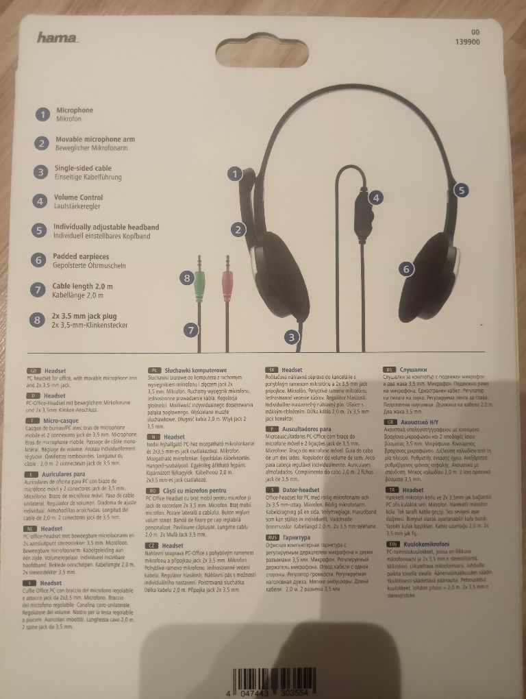 Słuchawki z mikrofonem Hama Essential HS-P100