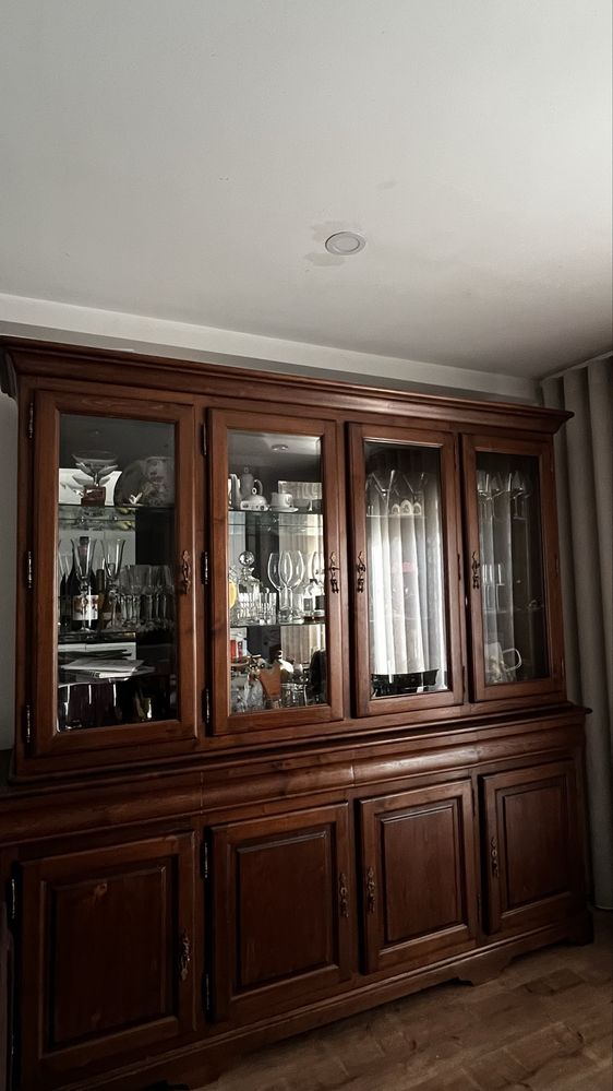 Conjunto de sala em madeira maciça
