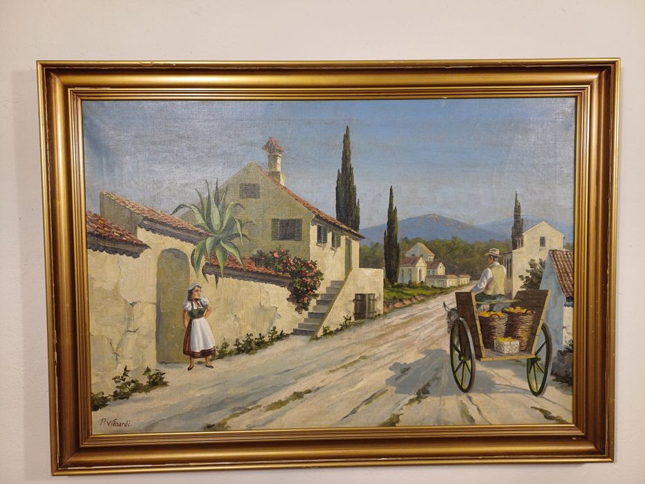 Stary obraz na płótnie sygnowany