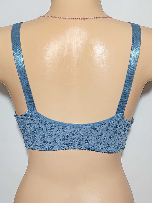 Biustonosz Han miękki zapinany z przodu niebieski wygodny 120D