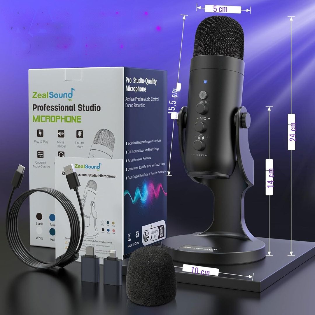 Mikrofon USB K66 do Gier Podcastów Streamingu PC, PS4, PS5, Telefony