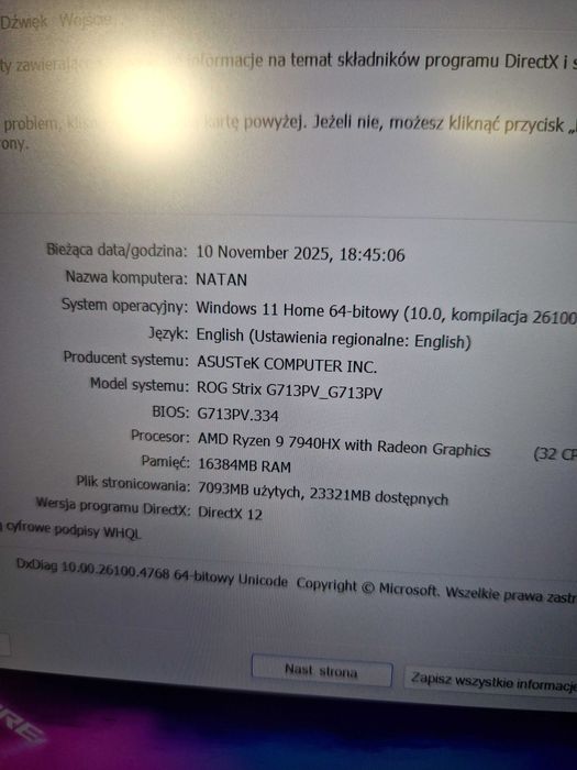 Laptop Asus ROG STRIX G17 16/1TB Ryzen 9 7940HX RTX 4060