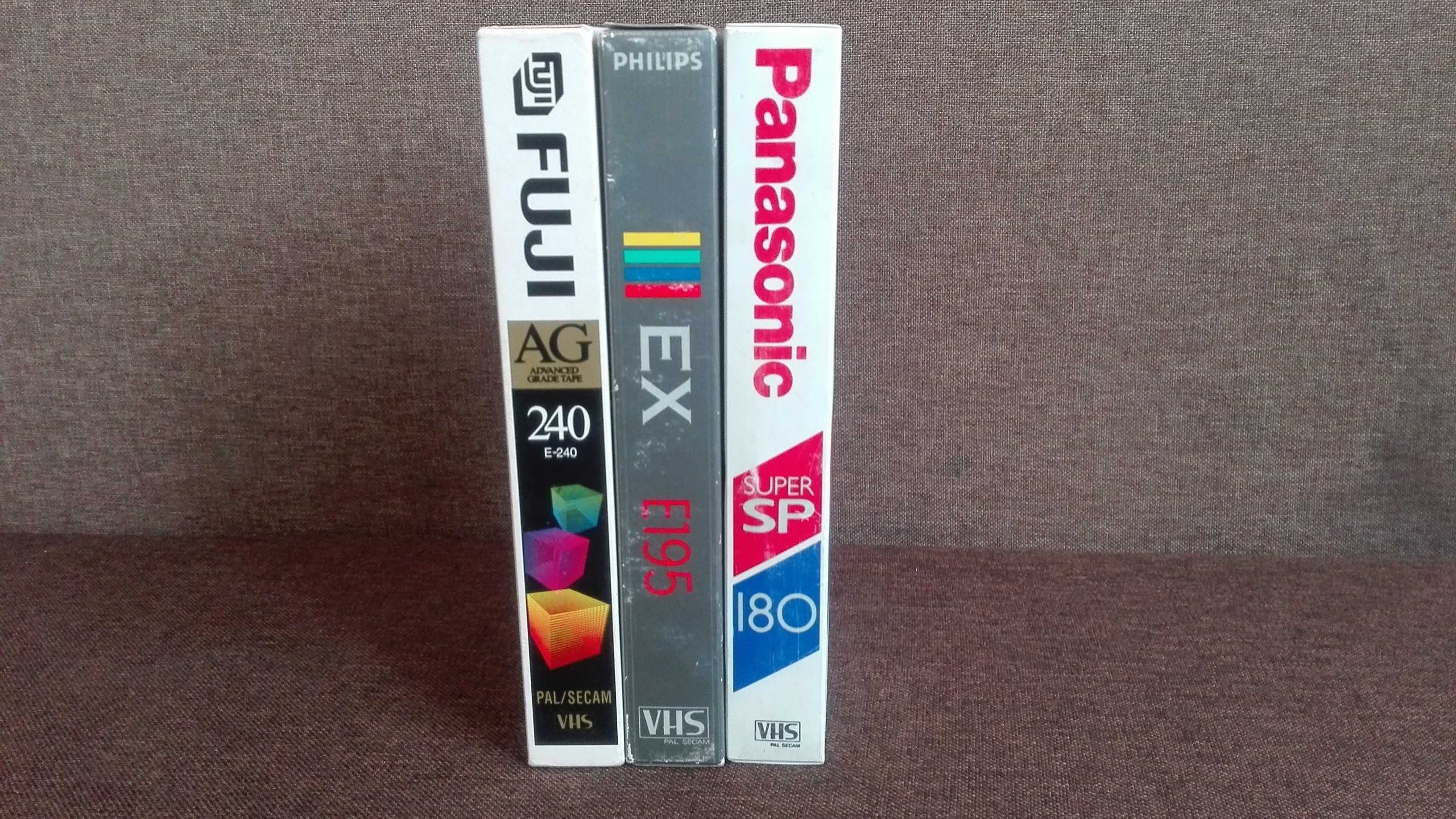 Kasety VHS 3 szt. Fuji Philips Panasonic 100% ok