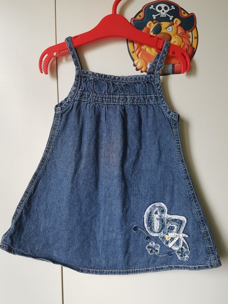 Sukienka jeansowa sztruksowa spódnica na szelkach na lato r. 80