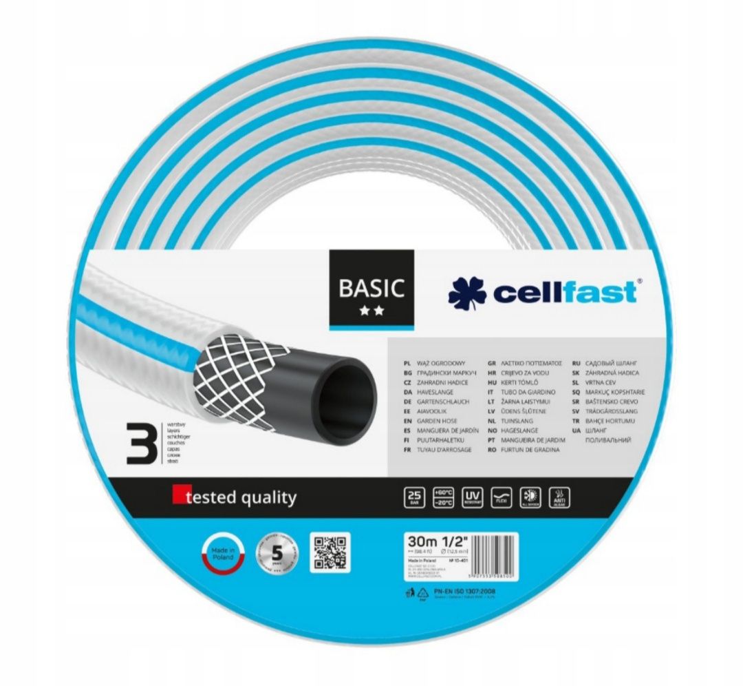 Cellfast Wąż ogrodowy 1/2" BASIC 30m 10-401