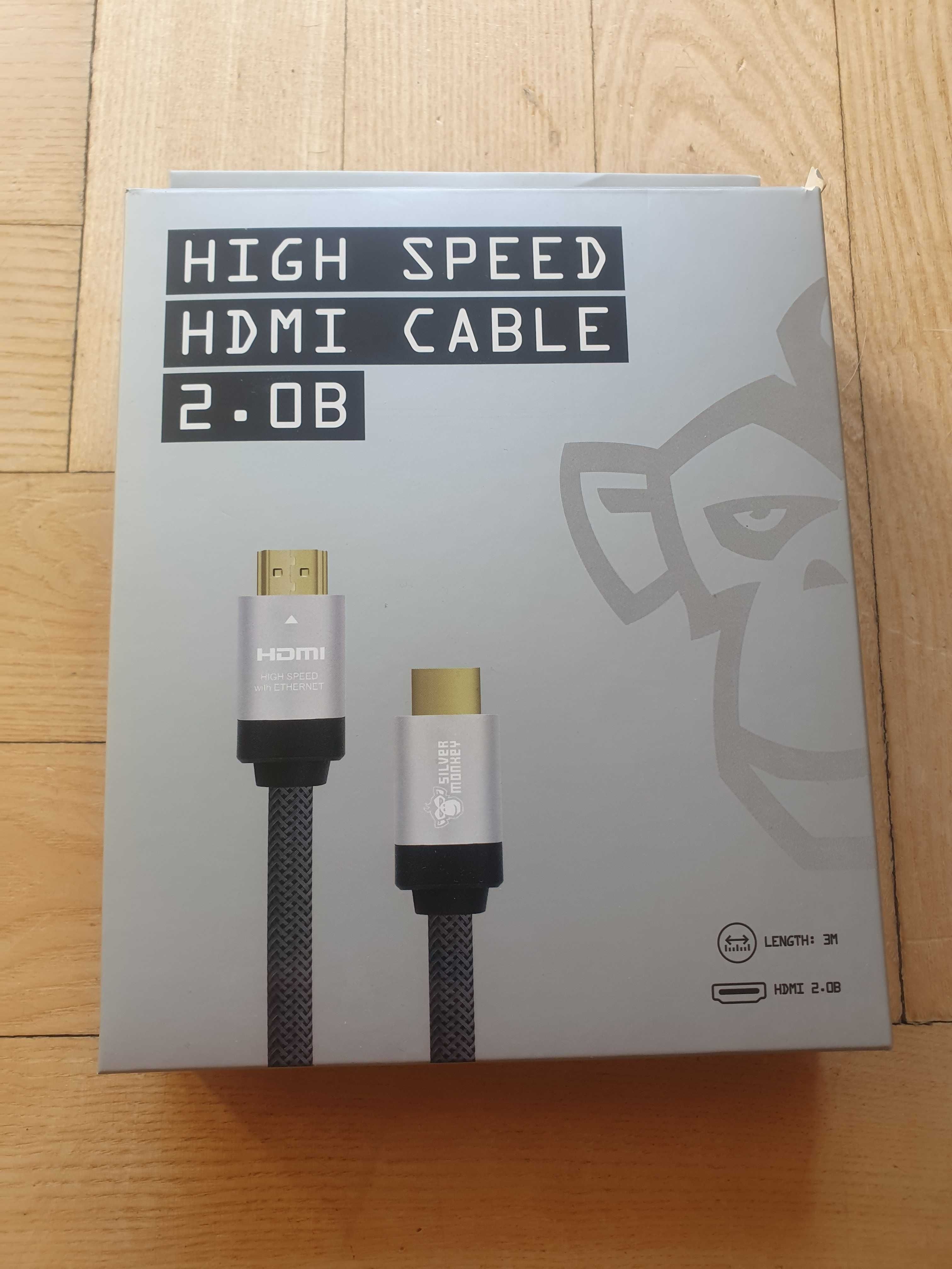 Silver Monkey Kabel HDMI 2.0B w oplocie - HDMI 3m
