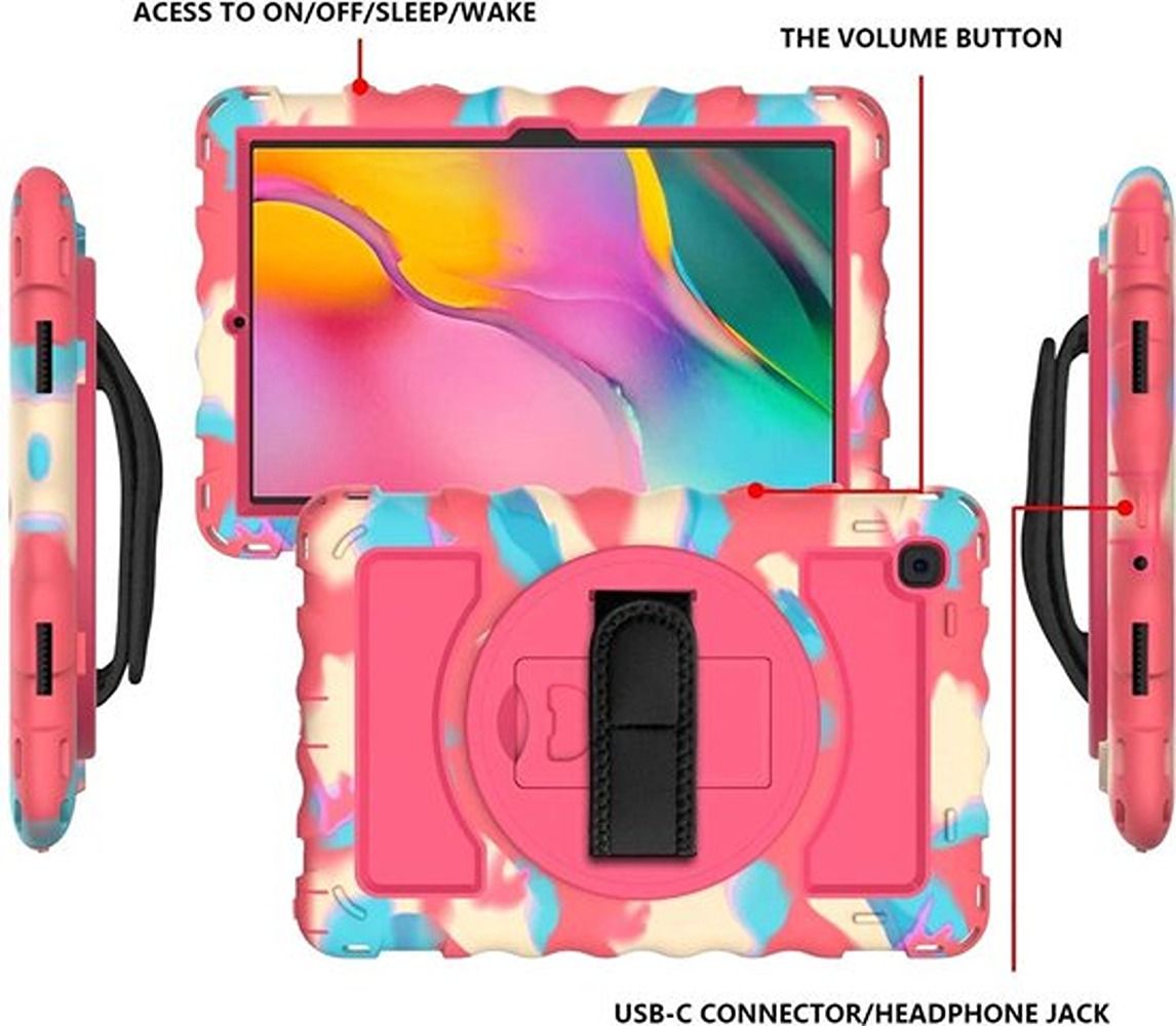 Etui do Galaxy Tab A 8.4” z Podstawką i Paskiem na Ramię Różowe