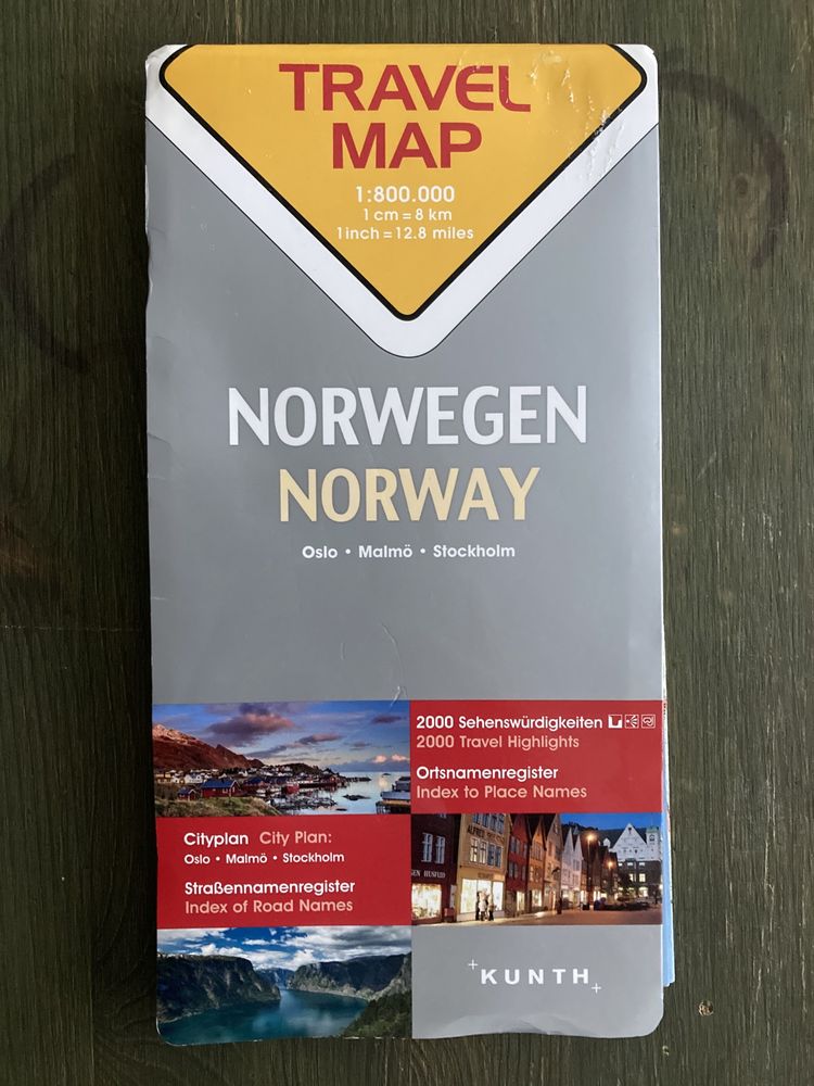Mapa Norwegii. Kunth. 1:800000