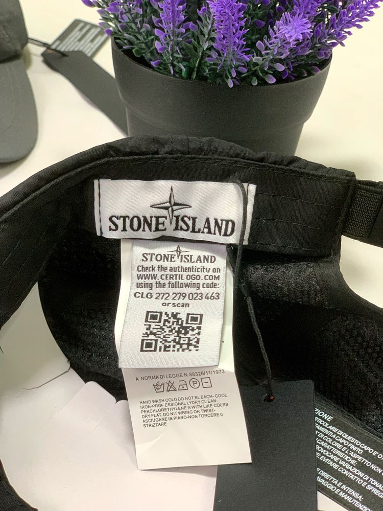 Кепка stone island,не пропускає вологість,чорна кепка стон айленд
