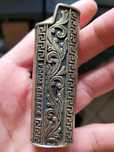 Ozdobne metalowe etui-pokrywa-uchwyt na zapalniczkę Bic-SILVER FIELD-G