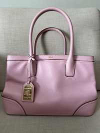 Розовая кожаная сумка-тоут Ralph Lauren