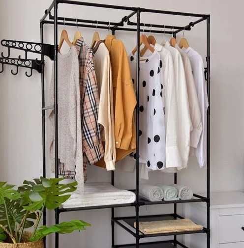 Вішалка підлогова стійка для одягу Simple Coat Rack Double Row