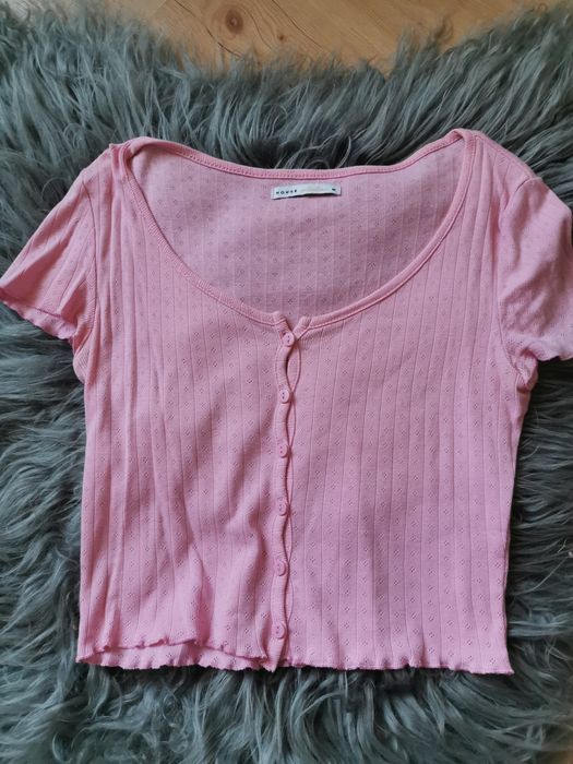 Crop top różowy House