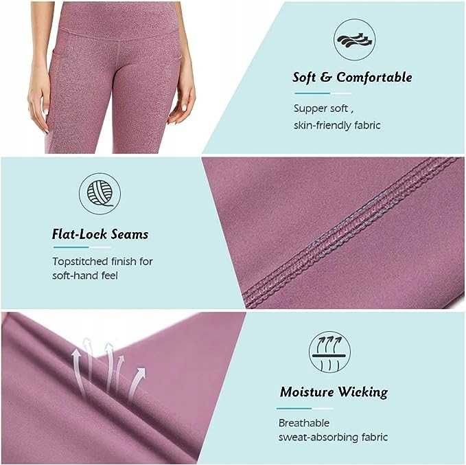 LEGGINSY 3/4 z wysokim stanem KRYJĄCE fitness L 40