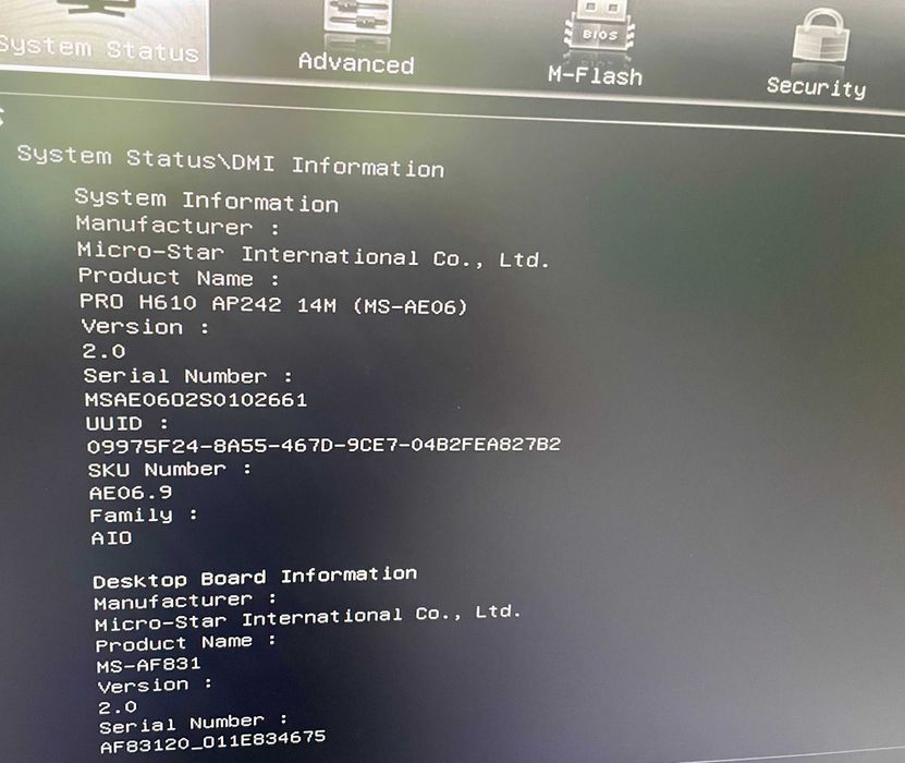 MSI All in One PRO AP242P 14M i5-14400/16GB/1TB. WINDOWS 11