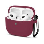 Etui case silikonowe do słuchawek AirPods 3 2021 bordowe karabińczyk