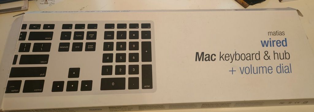 Klawiatura Matias WIRED macOS apple keyboard & hub + volume dial FK316