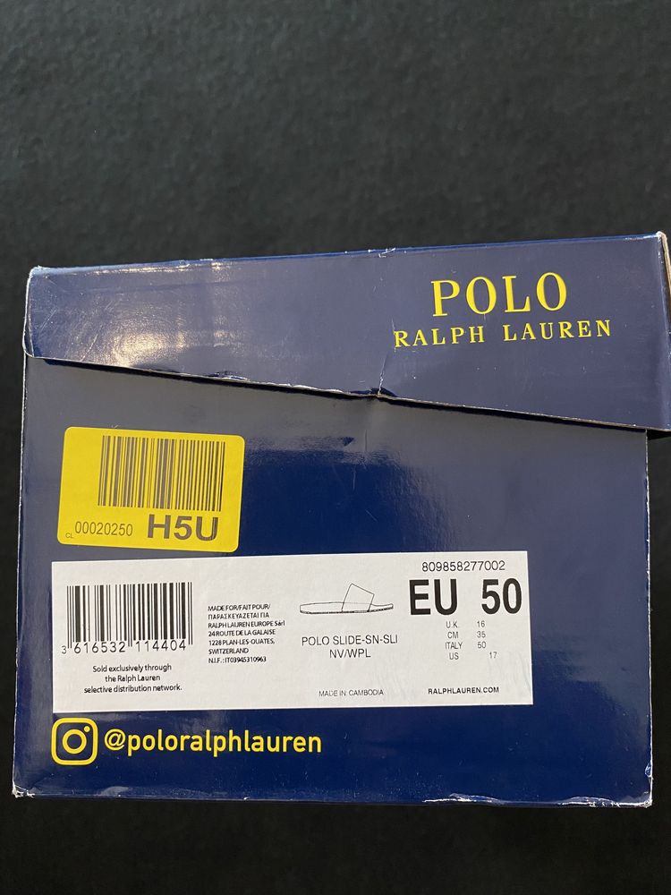 Klapki Polo Ralph Lauren Slide 50 Nowe