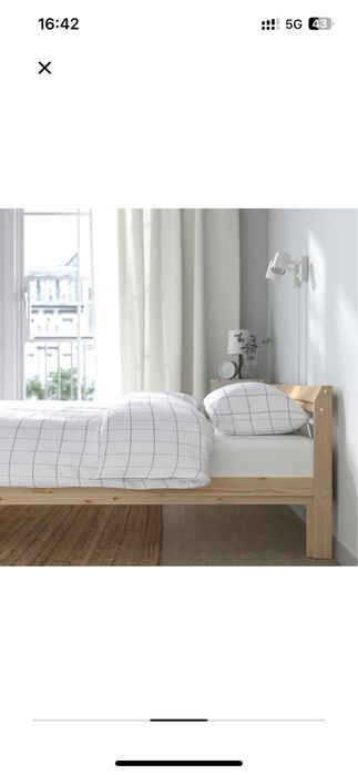 Łóżko Neiden Ikea 140x200. Sosna bez dna łóżka