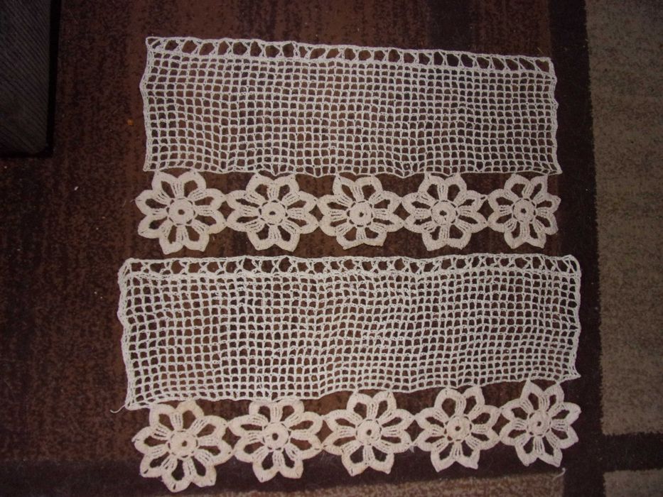 Szydełkowa firanka zazdrostki komplet