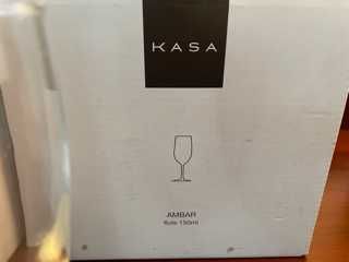 Conjunto de 6 copos Flute AMBAR marca KASA  NOVOS