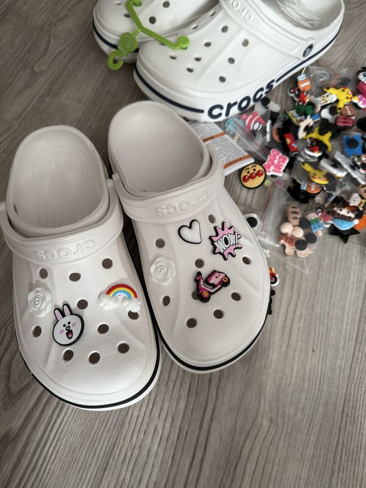 Crocs/Білі крокси 37р, 38р 39р 40р+ джибітси в подарунок