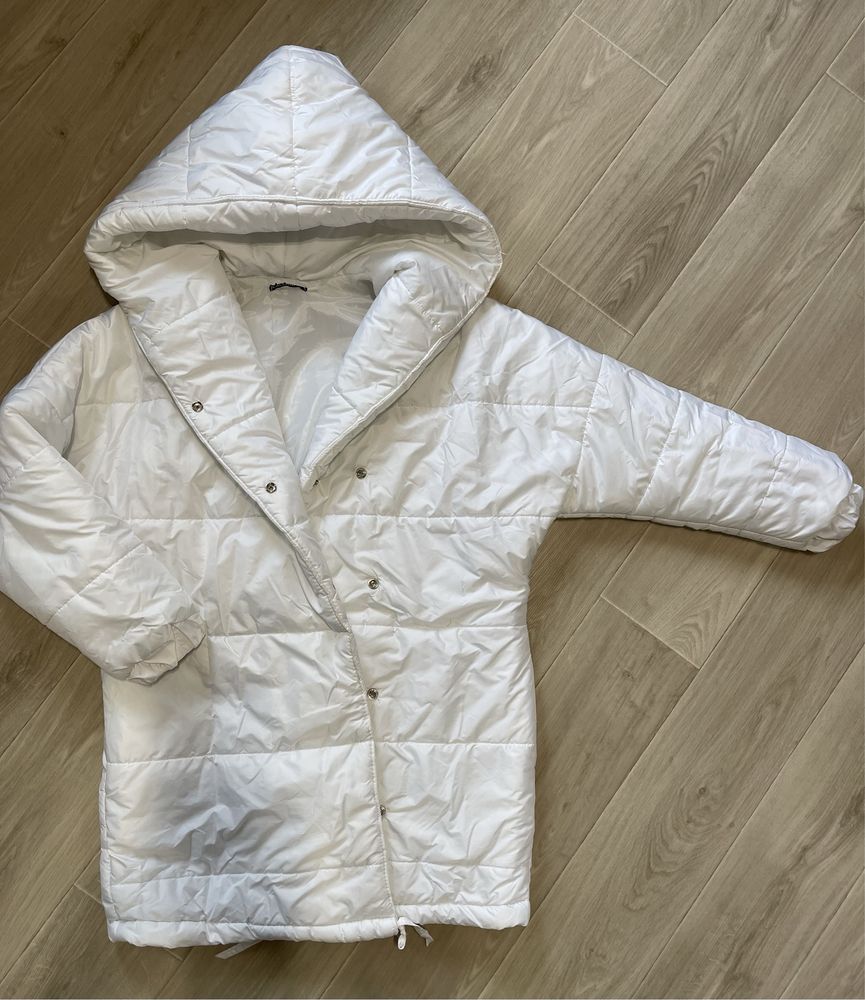 Куртка-пальто белое размер S