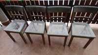 Komplet 4 drewnianych krzeseł. Do renowacji