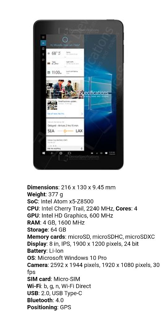 Tablet Profissional Dell Venue 8 Pro 5855