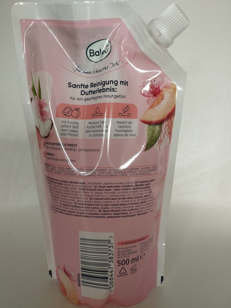Balea uzupelniacz mydła do rąk kokos z brzoskwinią 500 ml
