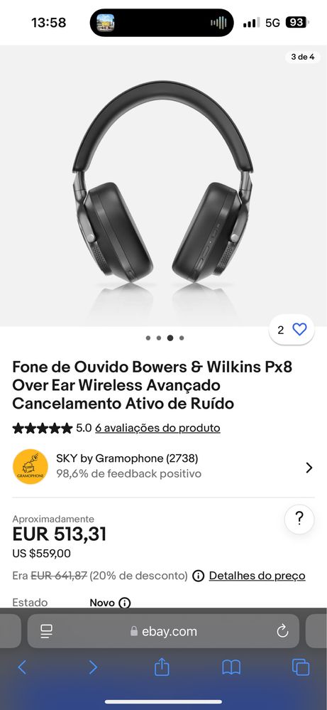 Fone de Ouvido Bowers & Wilkins Px8