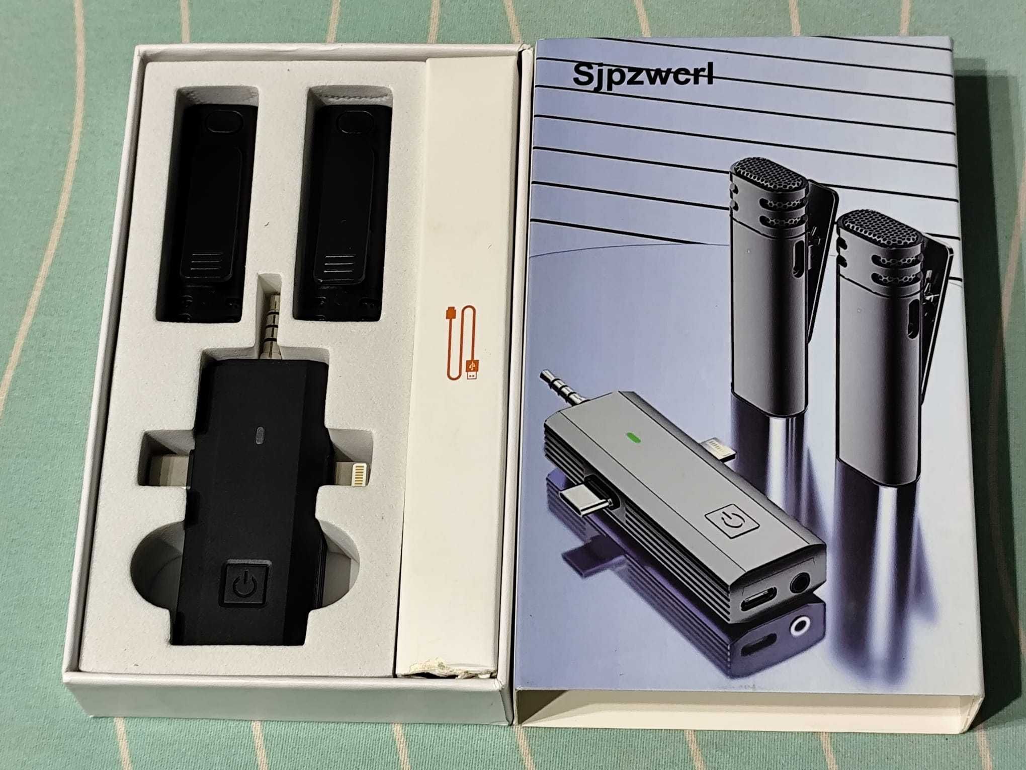 Bezprzewodowy mikrofon 2 szt Lavalier 2.4G 3w1 iPhone Android SLR