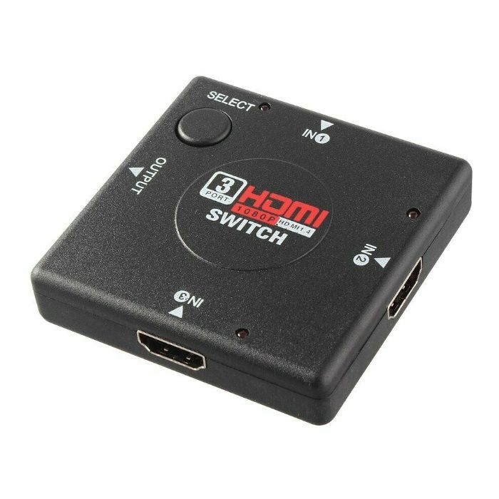 Mini Switcher Switch vídeo HDMI, 3 para 1 1080P