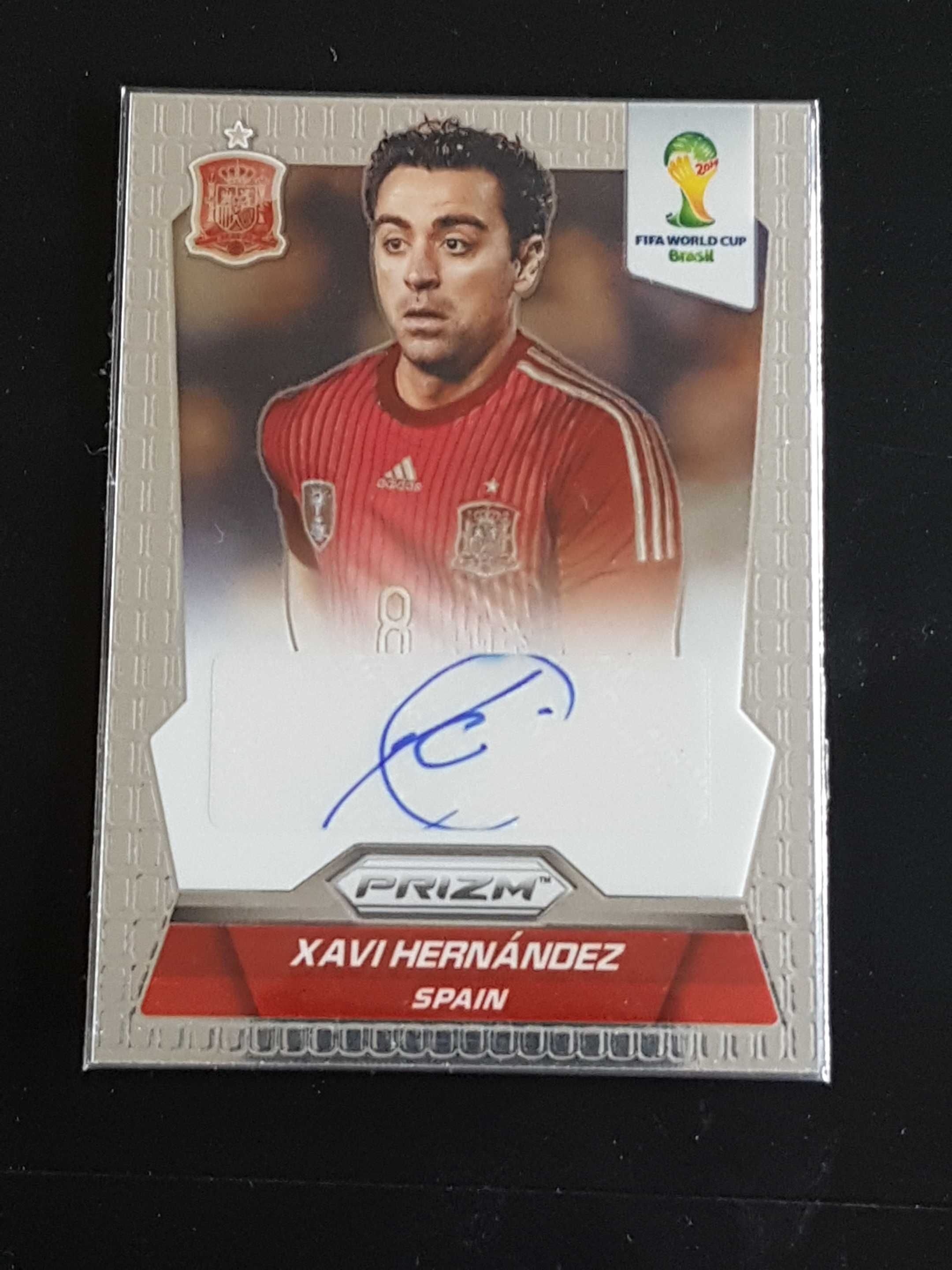 XAVI Hernandez AUTO 2014 PANINI PRIZM World Cup Autograf karta