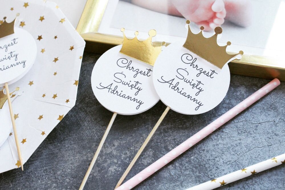 Pikery piki topper do babeczek muffinek dekoracje urodzinowe na chrzes