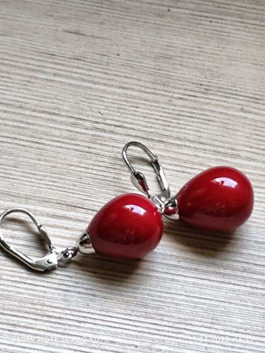 Złote kolczyki - białe złoto 585