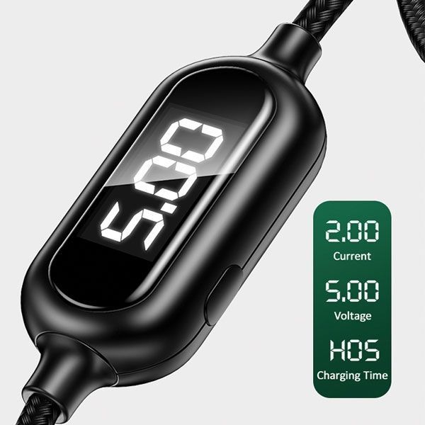 USAMS Kabel Lightning 1,2M Fast Charging z Wyświetlaczem LED